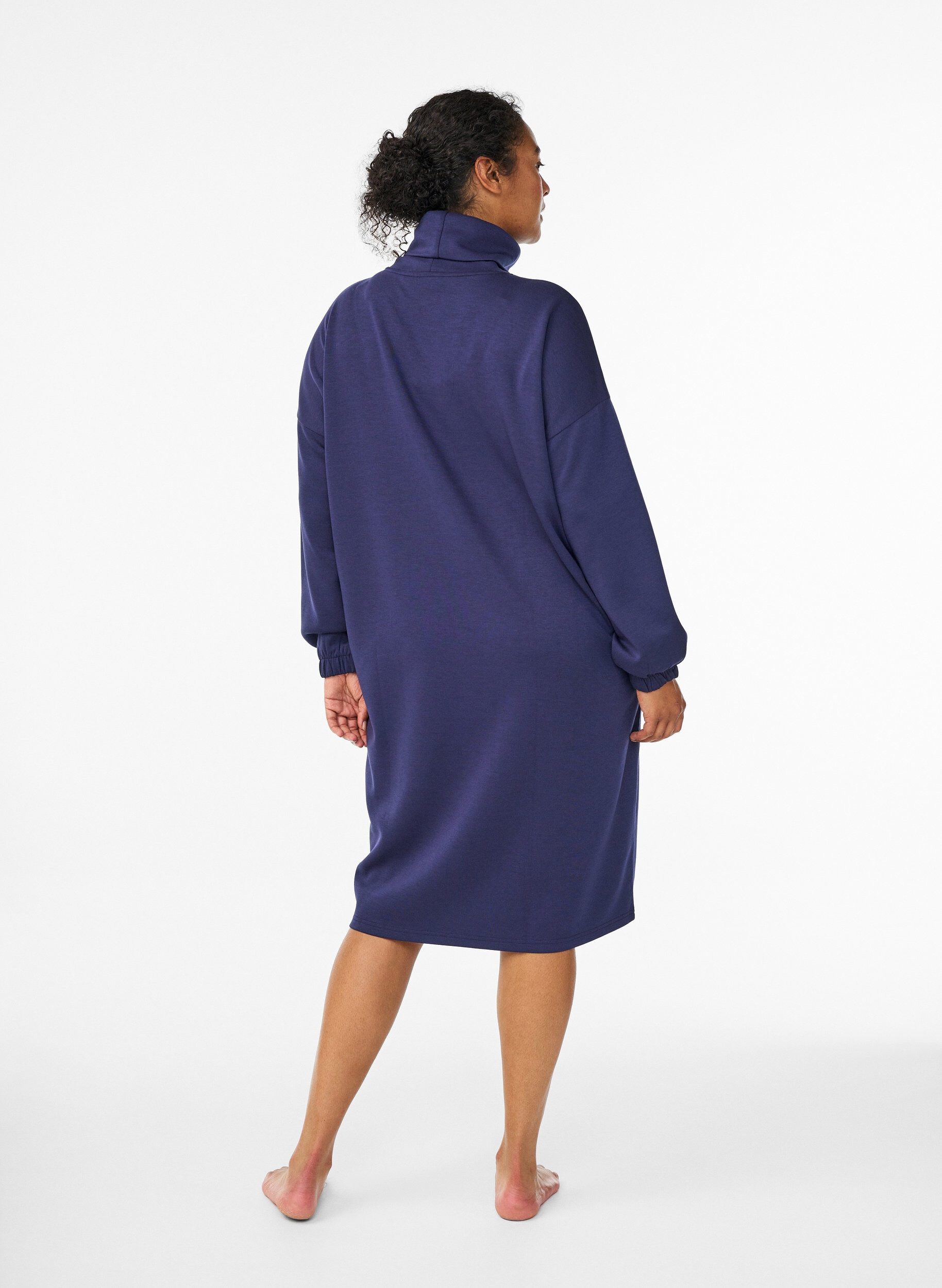 Zizzifashion A-shaped turtleneck dress, Blue, Model image number 1