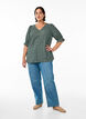 Shirt blouse with 1/2 sleeves, Green, Model image number 1