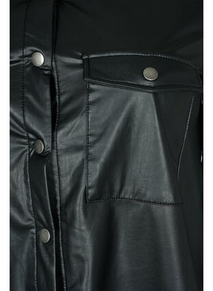 Faux leather shirt, Black, Packshot image number 3