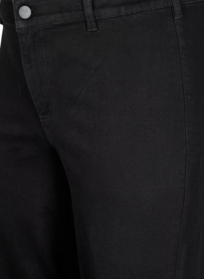 High-waisted jeans with wide legs, Black, Packshot image number 2