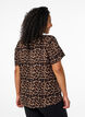 FLASH - Short sleeve viscose blouse with print, Brown, Model image number 2