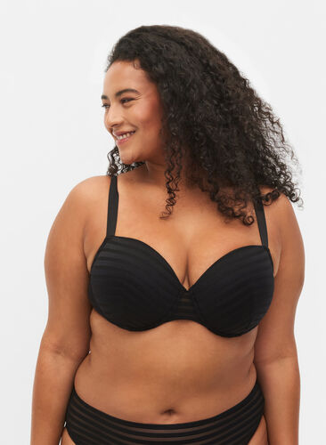 Padded bra with underwire, Black, Model image number 0