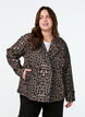 Double-breasted blazer jacket with leopard print, Brown, Model image number 0