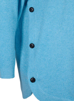 Marled knitted sweater with button details, River Blue WhiteMel., Packshot image number 3
