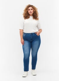 Slim fit Emily jeans with normal waist, Light blue, Model