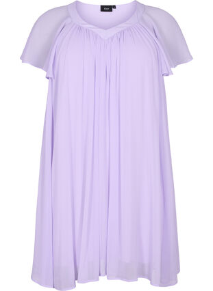 Loose dress with short sleeves, Purple Heather, Packshot image number 0