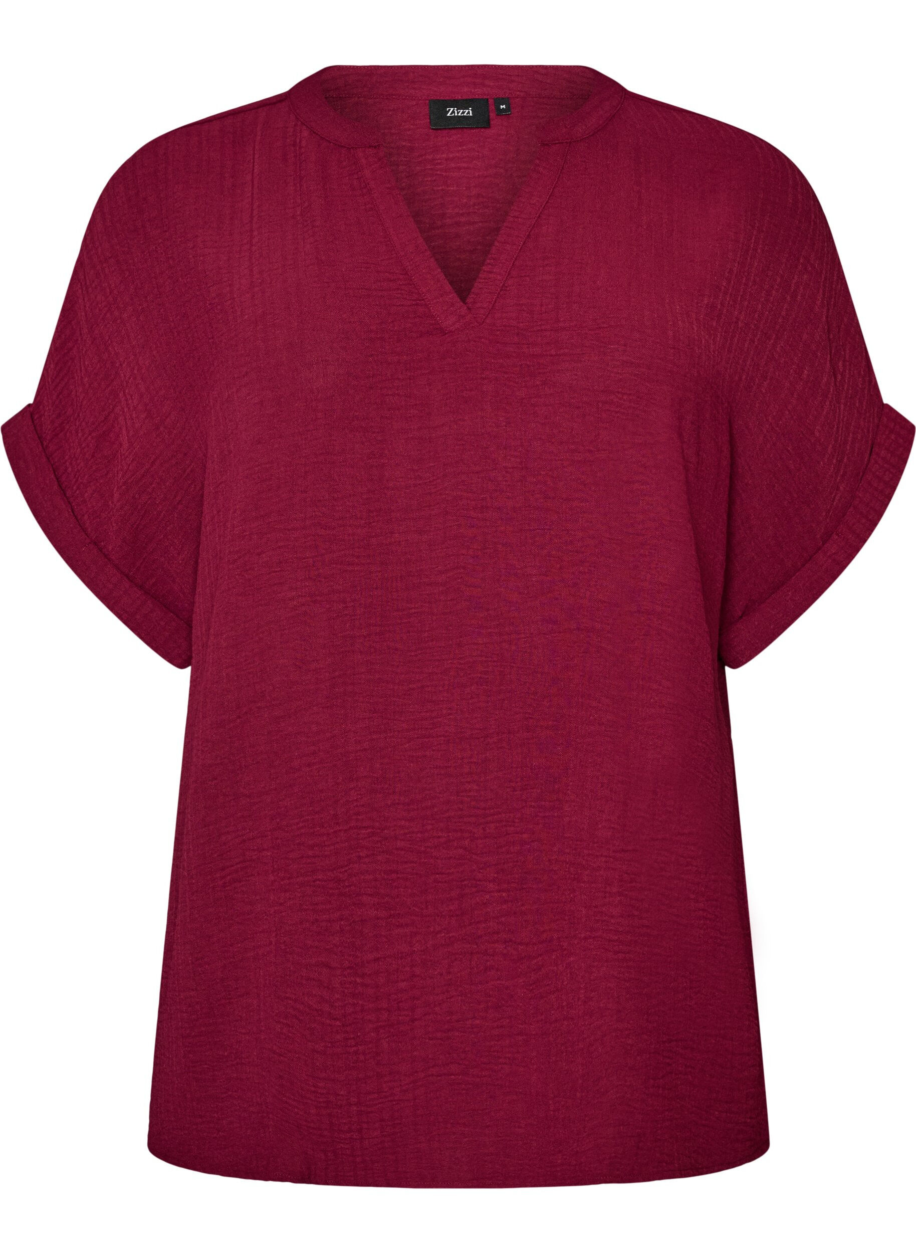 ZizzifashionLoose blouse with short sleeves, Red, Packshot image number 0