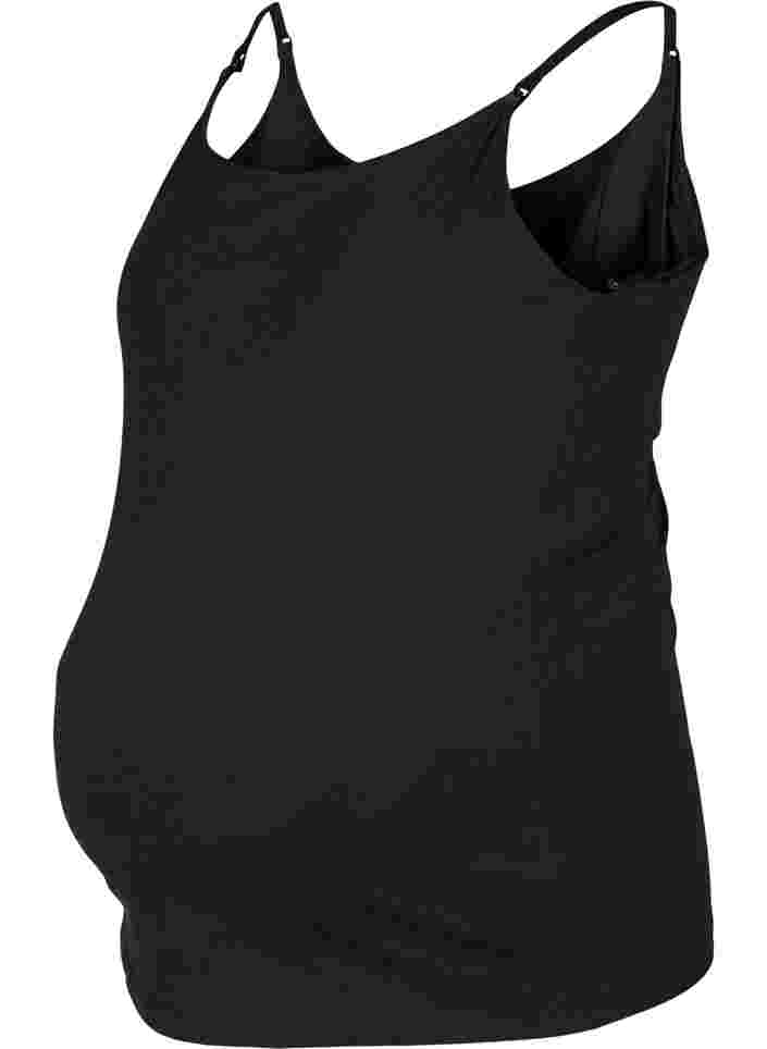Maternity top with breastfeeding function, Black, Packshot