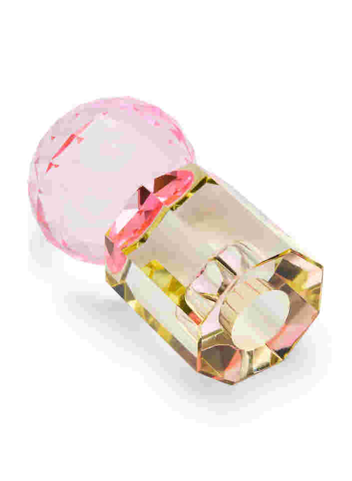 Crystal candle holder, Lysegul/Pink, Packshot image number 1