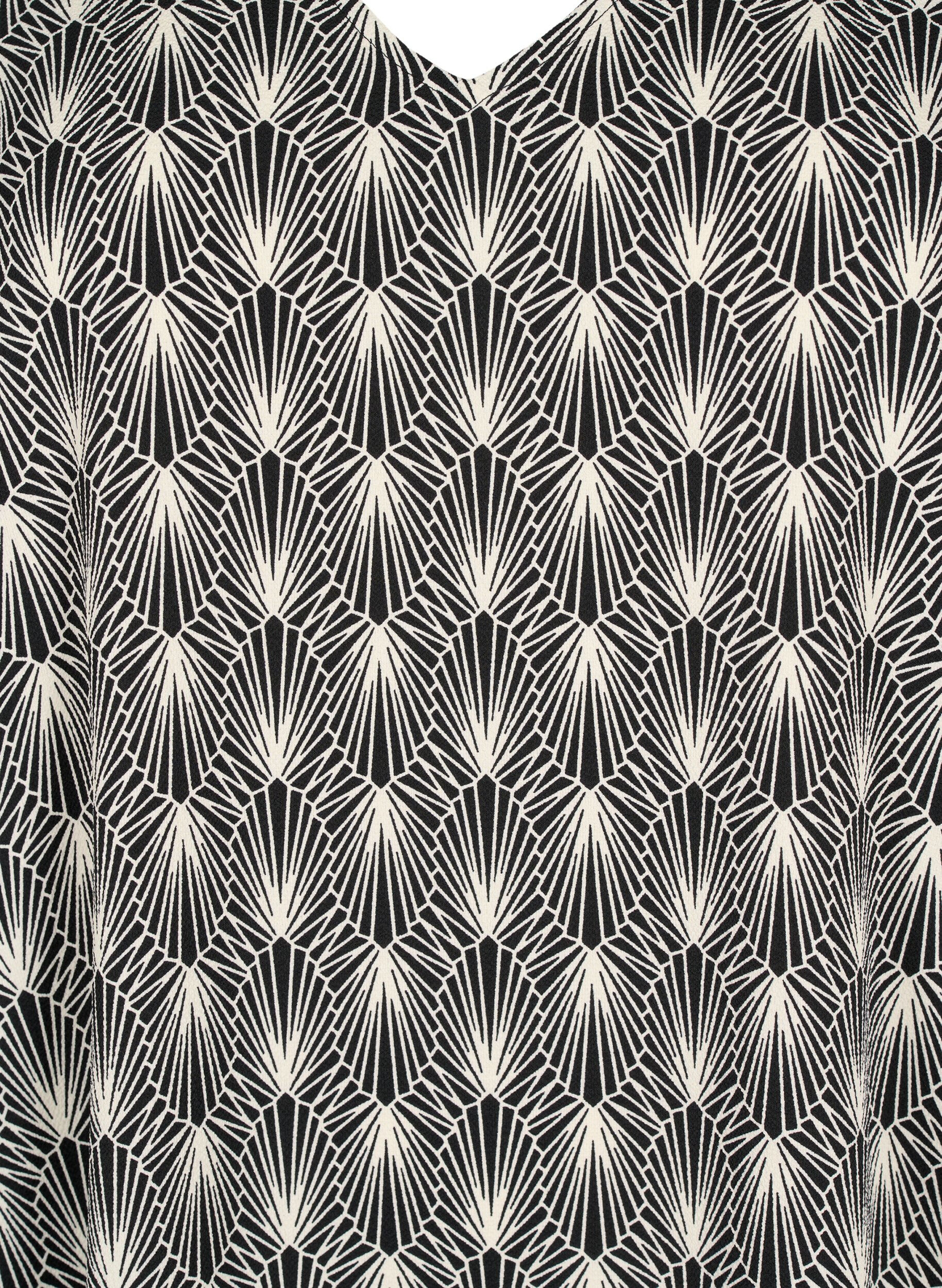 Zizzifashion V-neck dress with print, Birch Graphic AOP, Packshot image number 2