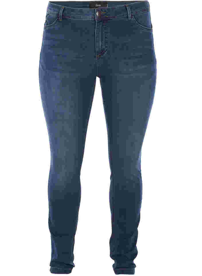 Extra slim fit Nille jeans with a high waist, Blue d. washed, Packshot image number 0