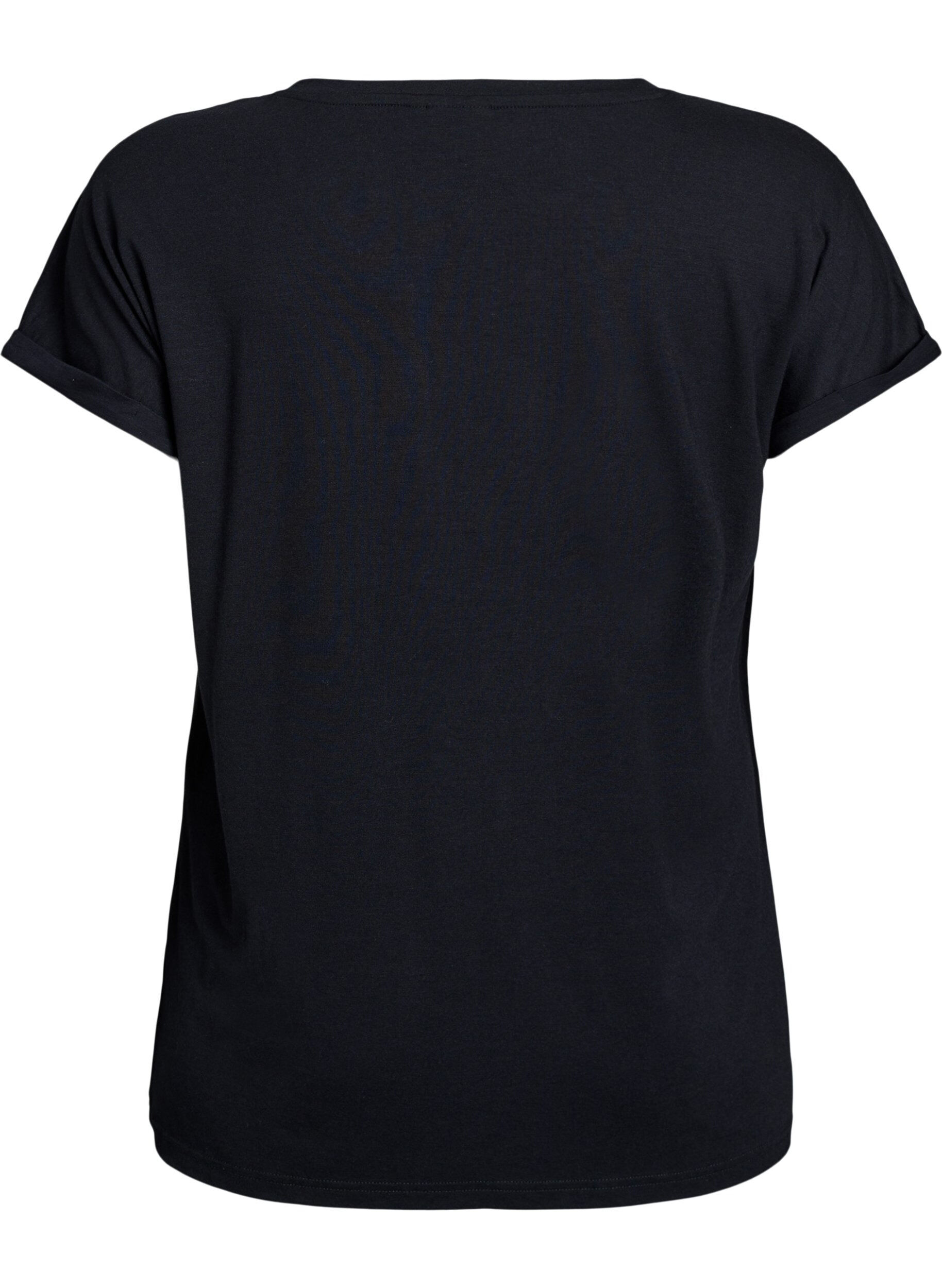 Zizzifashion Loose t-shirt with round neck, Black, Packshot image number 1