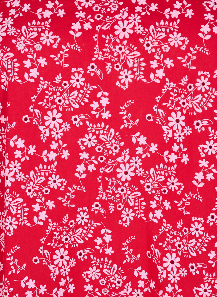 Cotton blouse with floral print, Red, Packshot image number 2
