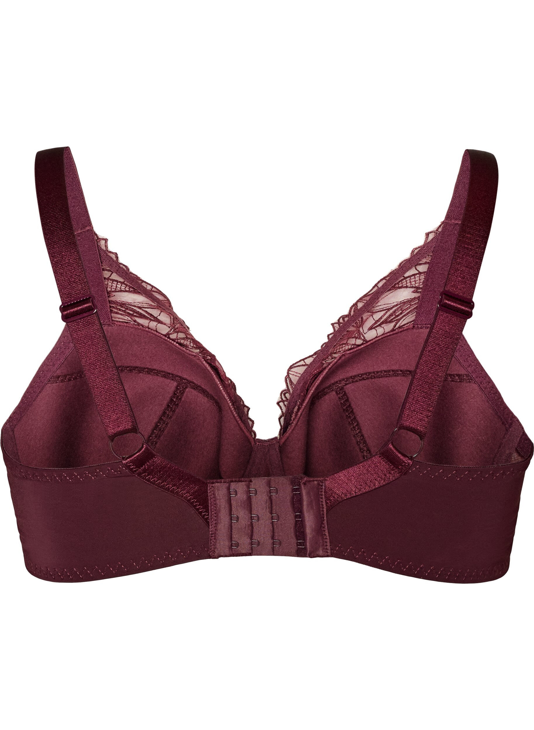 ZizzifashionPadded lace bra with underwire, Red, Packshot image number 1