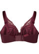Padded lace bra with underwire, Red, Packshot image number 1