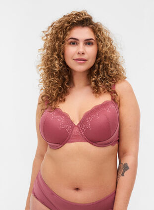 Underwire Bra with Lace, Deco Rose, Model image number 0
