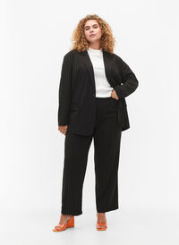 Trousers with pinstripes, Black W. Pinstripe, Model