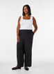 Viscose trousers with an elasticated waist and straight legs, Black, Model image number 0