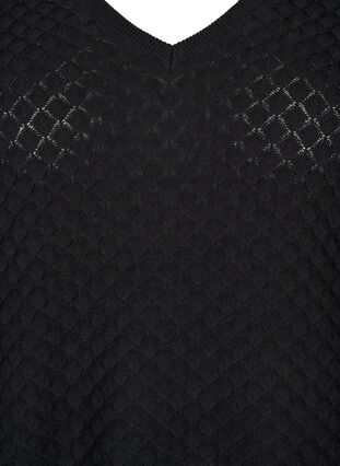 Structure-patterned pullover in organic cotton	, Black, Packshot image number 2