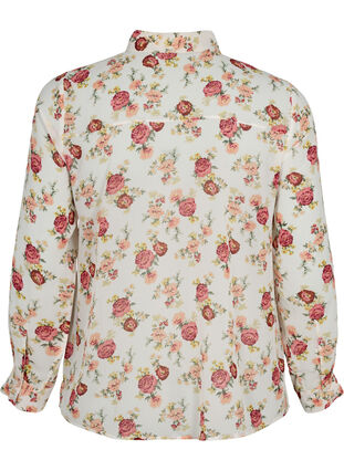 FLASH - Long sleeve shirt with floral print, Off White Flower, Packshot image number 1