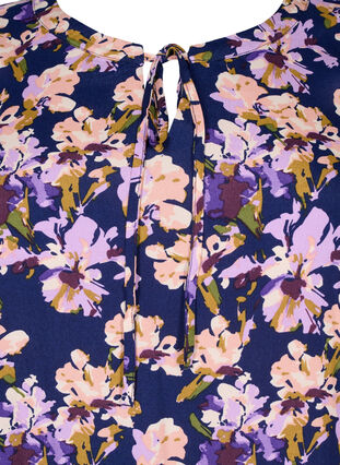 Short sleeve viscose dress with print, Small Flower AOP, Packshot image number 2