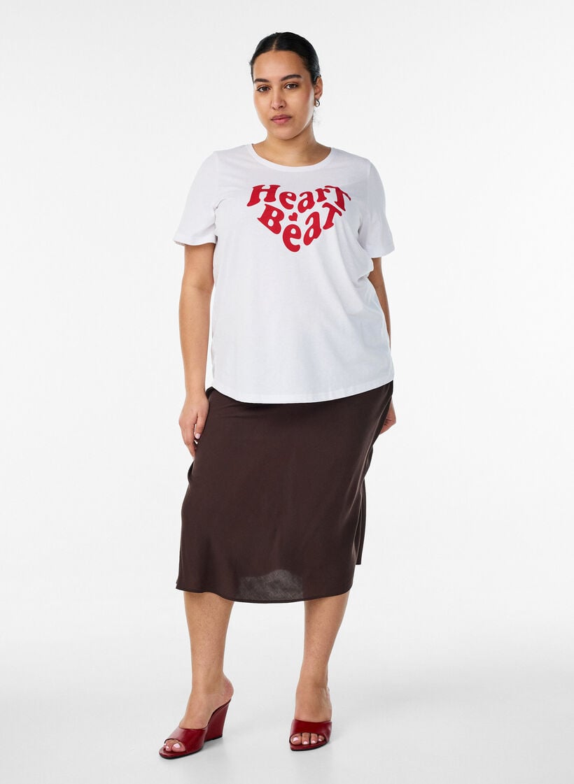 Viscose skirt with an elasticated waist, Brown, Model image number 0