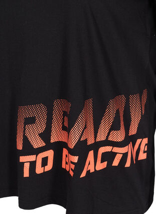 Training T-shirt with print, Black w. Stripe Move, Packshot image number 3