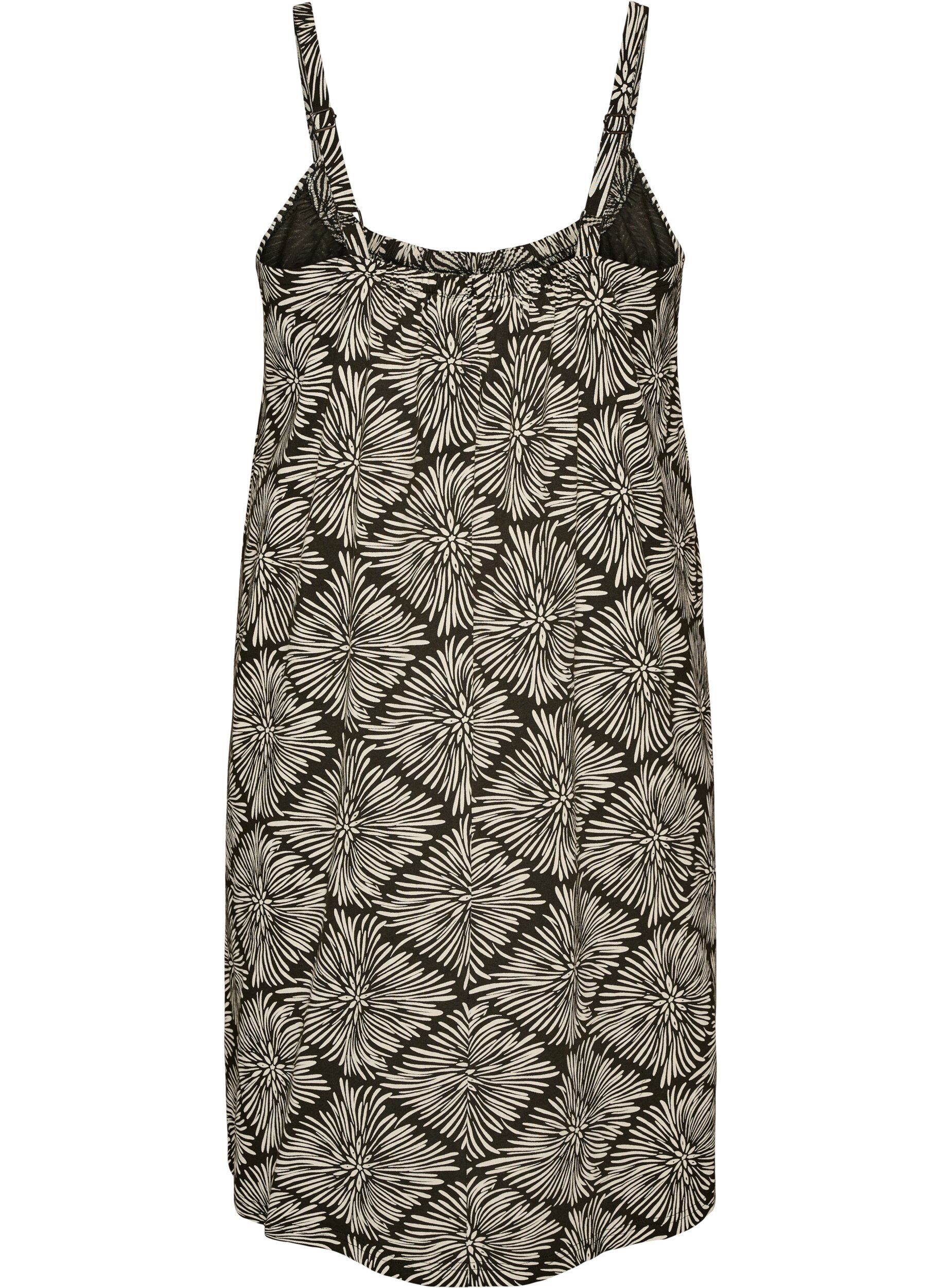ZizzifashionKnee-length strap dress in organic cotton, Black, Packshot image number 1
