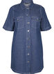Pinstripe denim dress with chest pockets, Blue Denim Stripe, Packshot image number 0