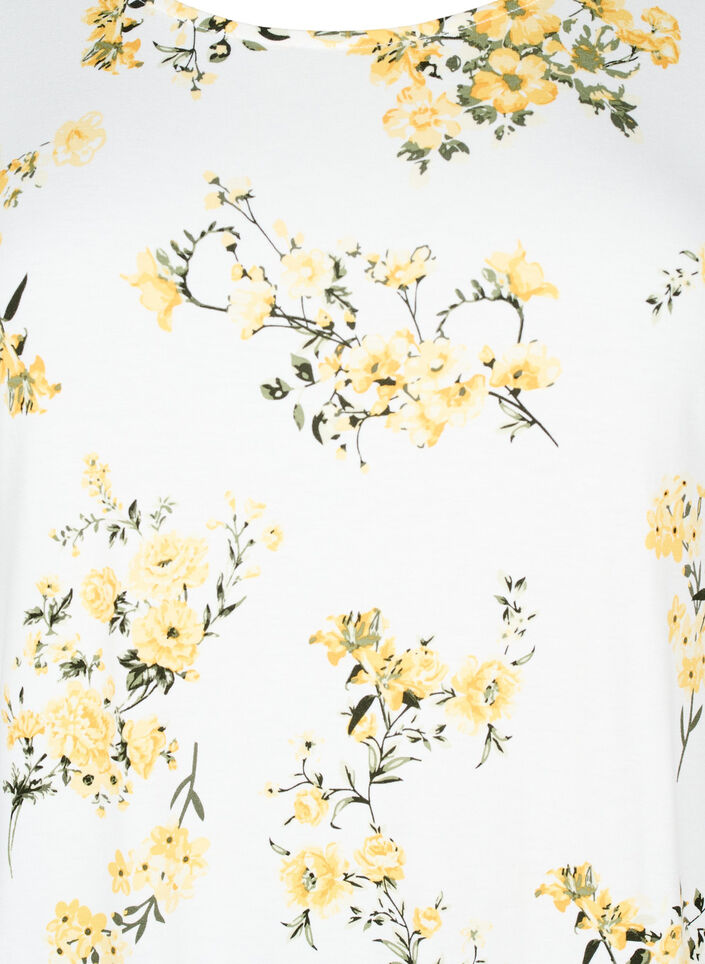 T-shirt with floral print, Yellow, Packshot image number 2