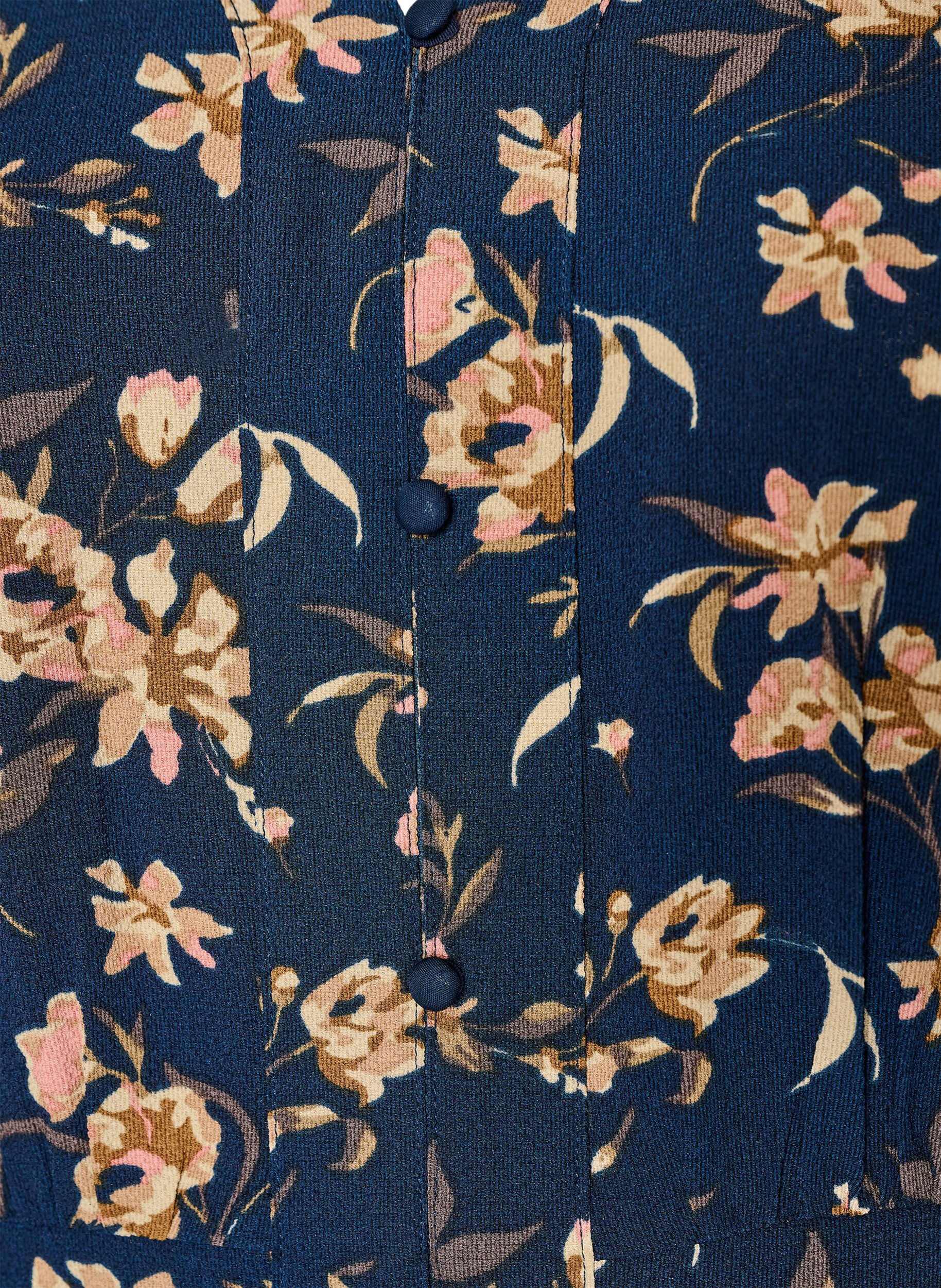 ZizzifashionMidi dress with smock and decorative buttons, Blue, Packshot image number 2