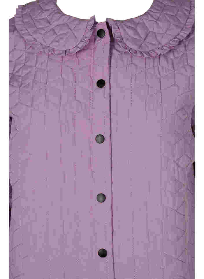 Quilted jacket with collar and frills, Lavender Mist, Packshot image number 2