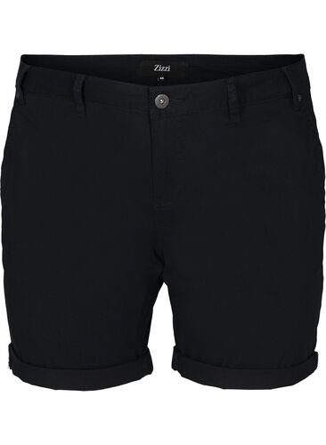 Cotton shorts with pockets, Black, Packshot image number 0