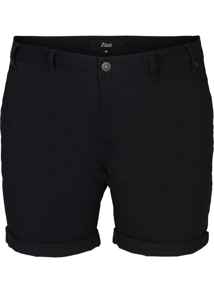 Cotton shorts with pockets, Black, Packshot image number 0