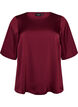Satin blouse with elbow-length sleeves, Red, Packshot image number 0