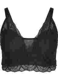 Lightly padded lace bra with mesh, Black, Packshot