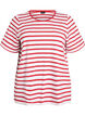 Striped T-shirt in organic cotton, Red, Packshot image number 0