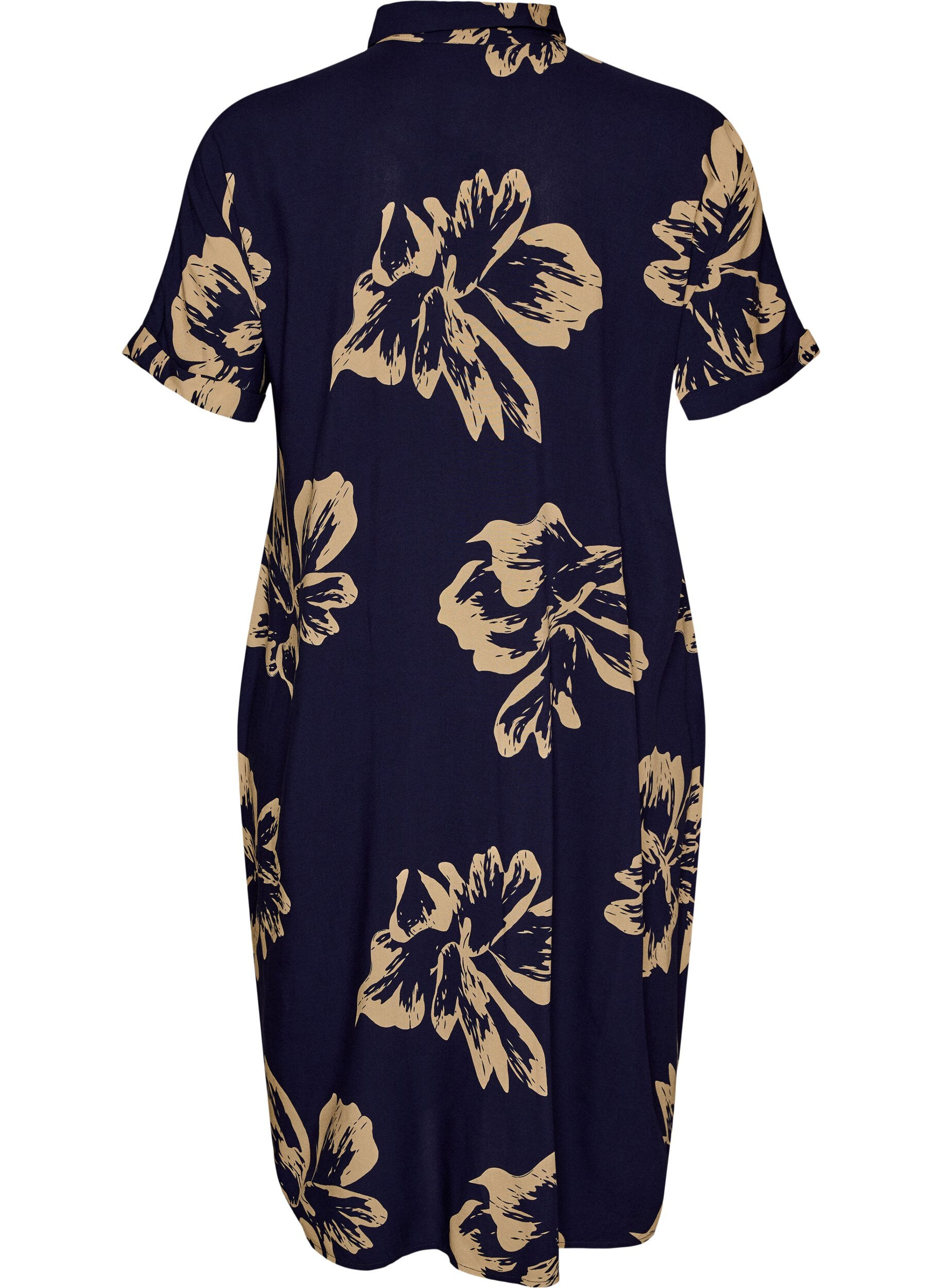 Zizzifashion Long shirt dress with short sleeves, Blue, Packshot image number 1