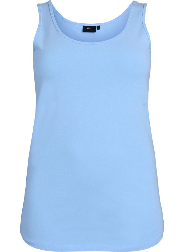 Cotton basic top, Light Blue, Packshot image number 0