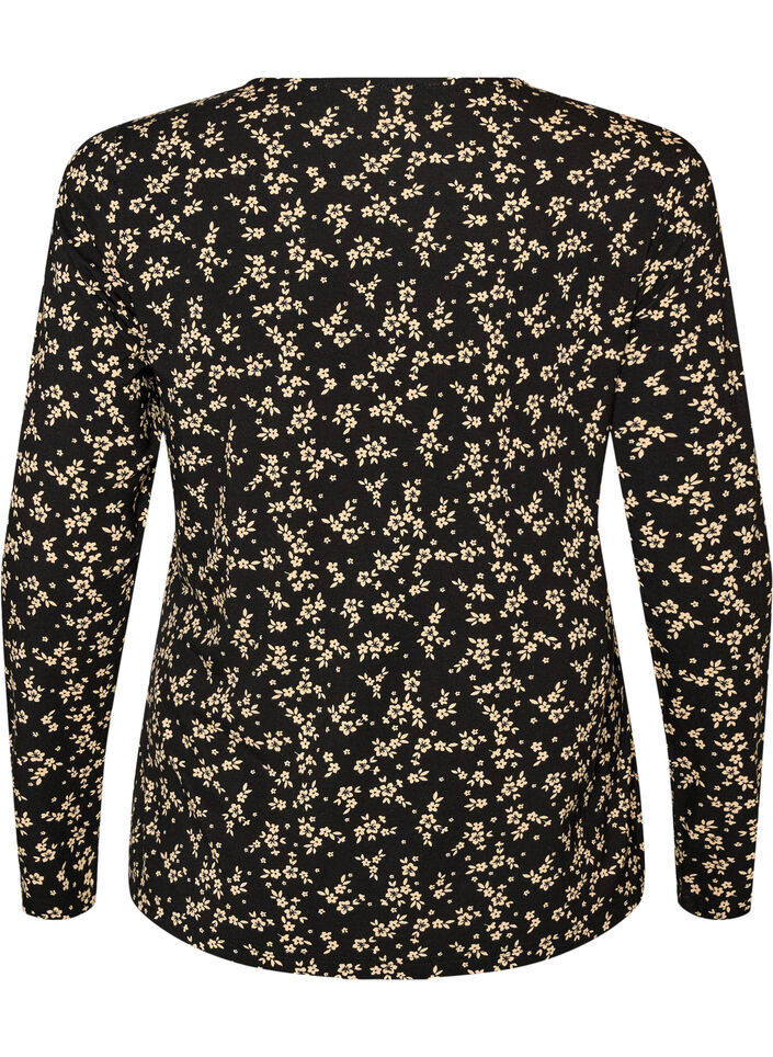 Long-sleeved blouse, Black, Packshot image number 1