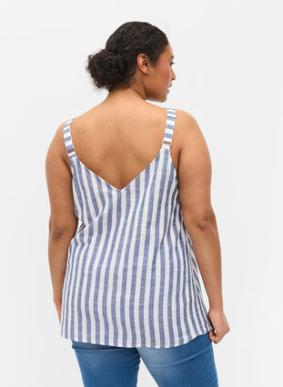 Striped cotton top, Blue Y/D, Model image number 1