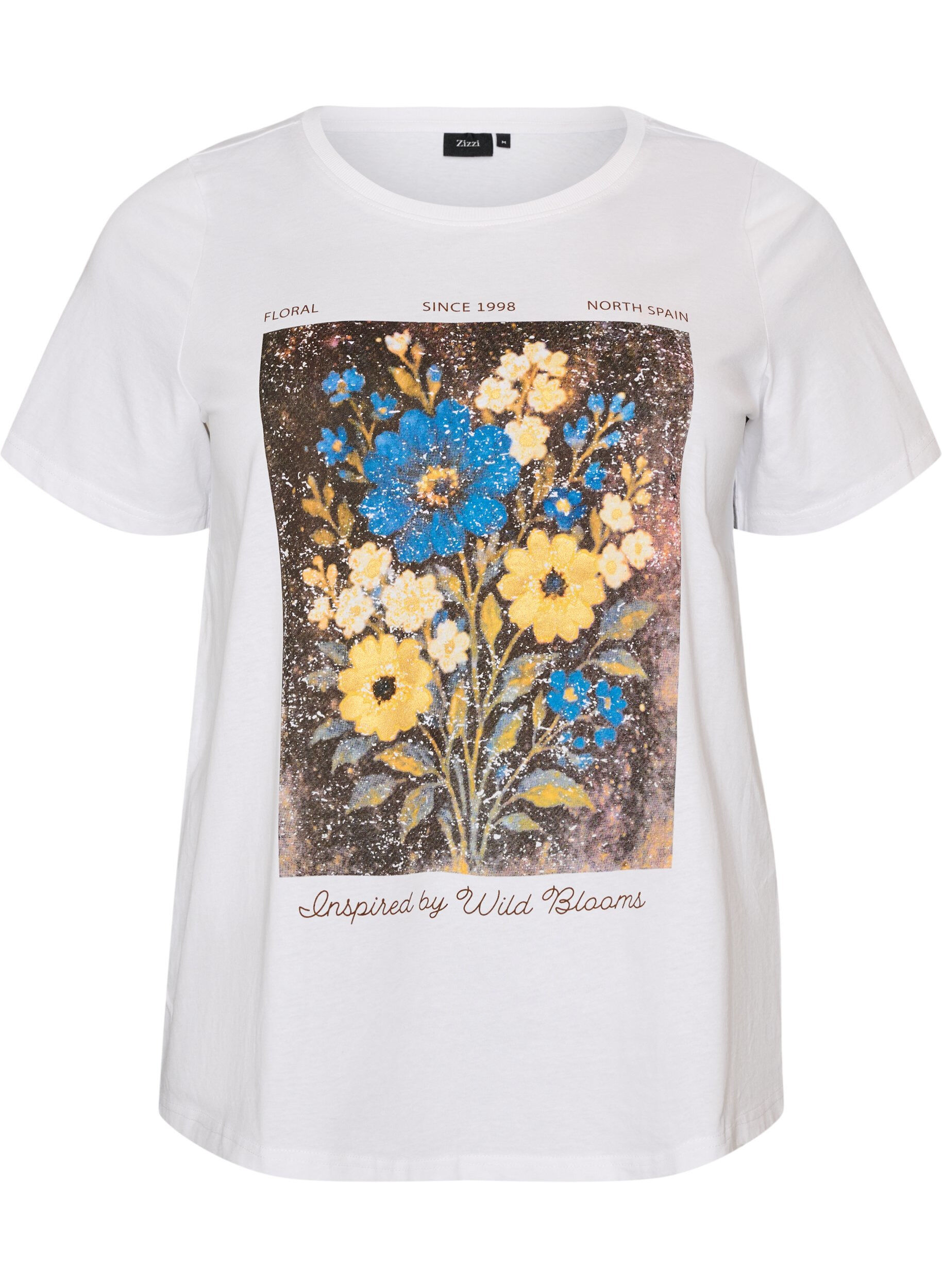 ZizzifashionCotton T-shirt with front print, White, Packshot image number 0
