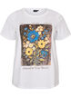 Cotton T-shirt with front print, White, Packshot image number 0