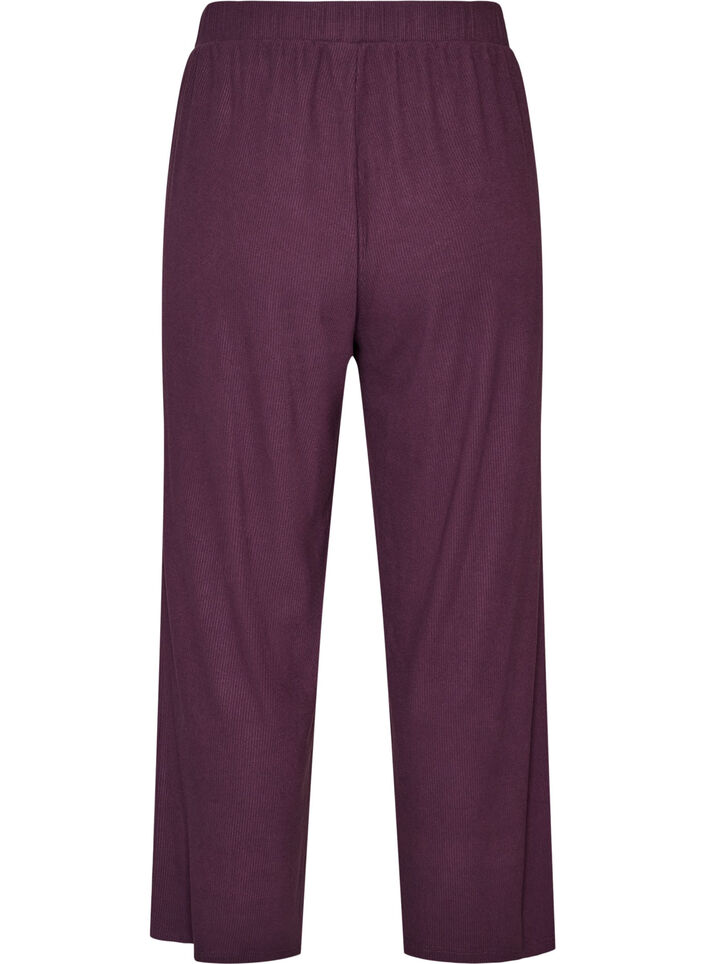 Ribbed jersey trousers with wide legs, Purple, Packshot image number 1