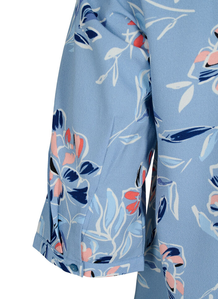 Dotted blouse with 3/4 sleeves, Outline Flower, Packshot image number 3