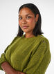 Knit blouse with button detail, Green, Model image number 3