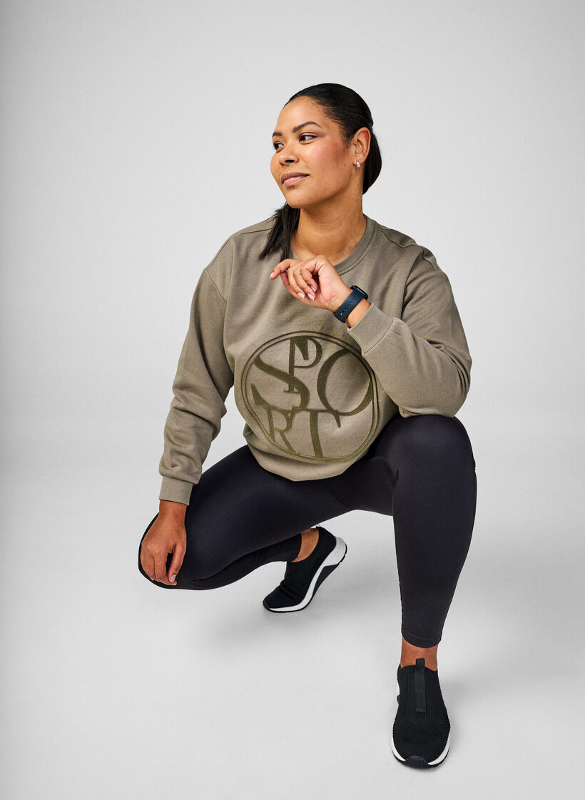 Sweatshirt with a motif, Walnut, Image image number 0