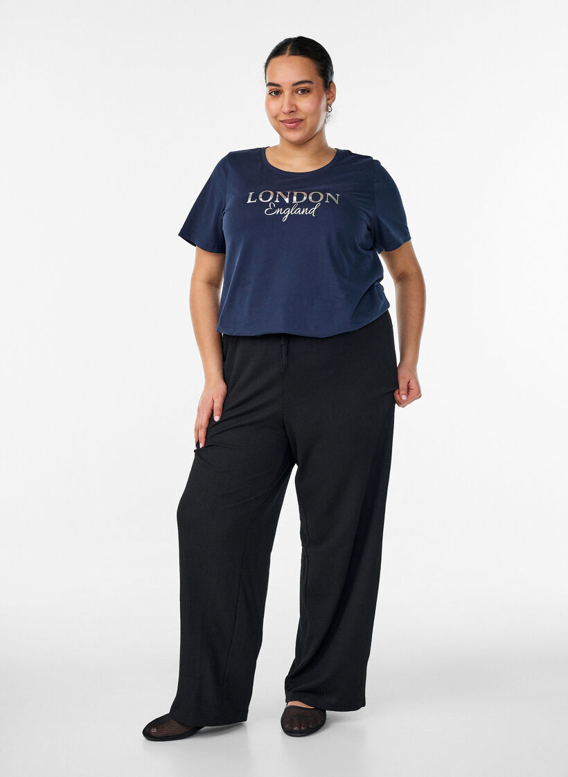 T-shirt with motif, Blue, Model image number 1