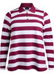 Striped polo shirt with long sleeves, White, Packshot image number 0