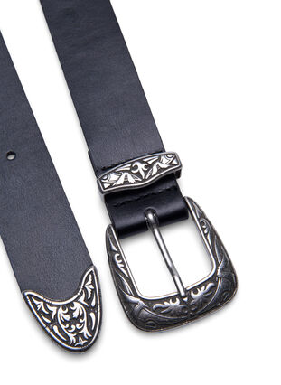 Belt in leather blend, Black, Packshot image number 2
